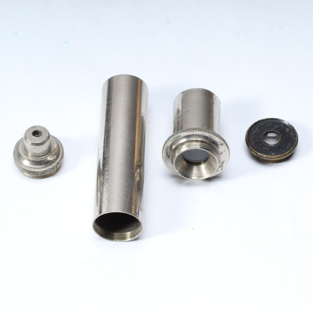 UNBRANDED POCKET MICROSCOPE NICKLED BRASS WORKS VERY POWERFUL