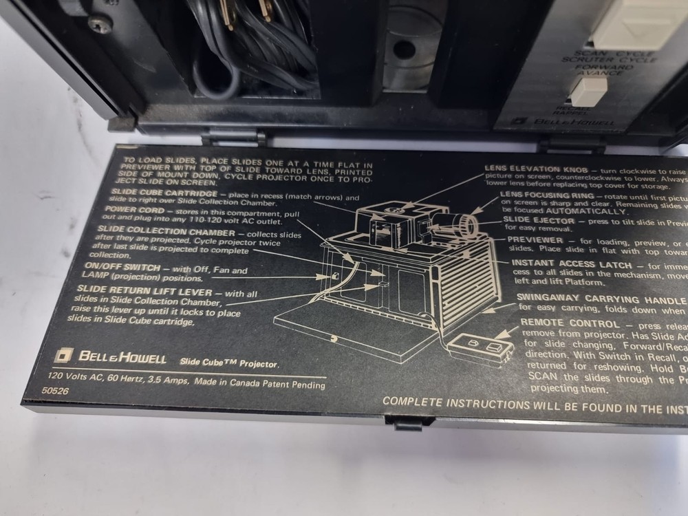 Vintage Bell & Howell Model 851ss Slide cube projector / Please read