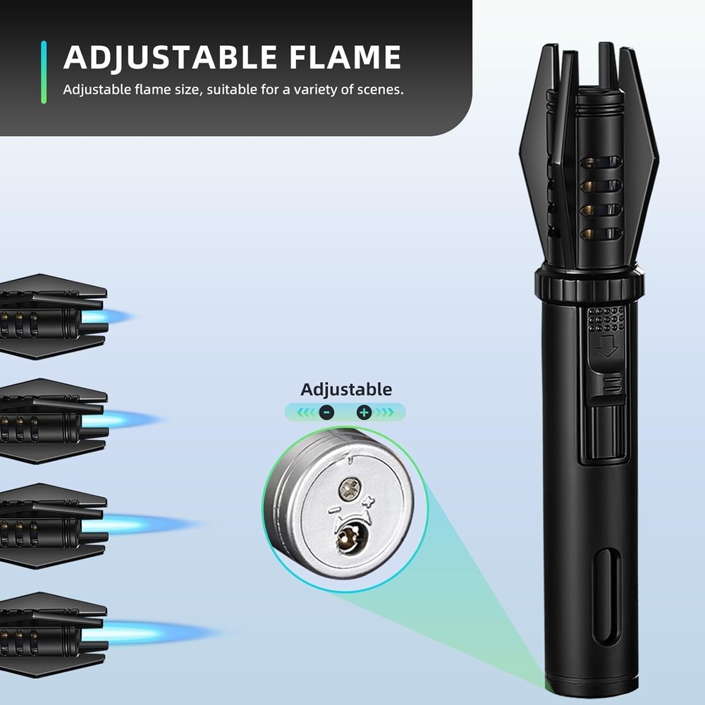 Mini Torch Lighter Straight Flame Bright Fire Small Refillable Butane Lighter Po