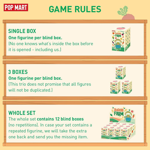 POP MART DUCKOO Farm Blind Box Figures, Random Design Whole Set,
