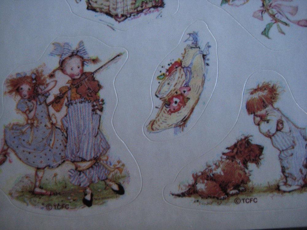 4 HOLLY HOBBIE 1990 Sticker Sheets - 1 Sticker missing - 52 Stickers