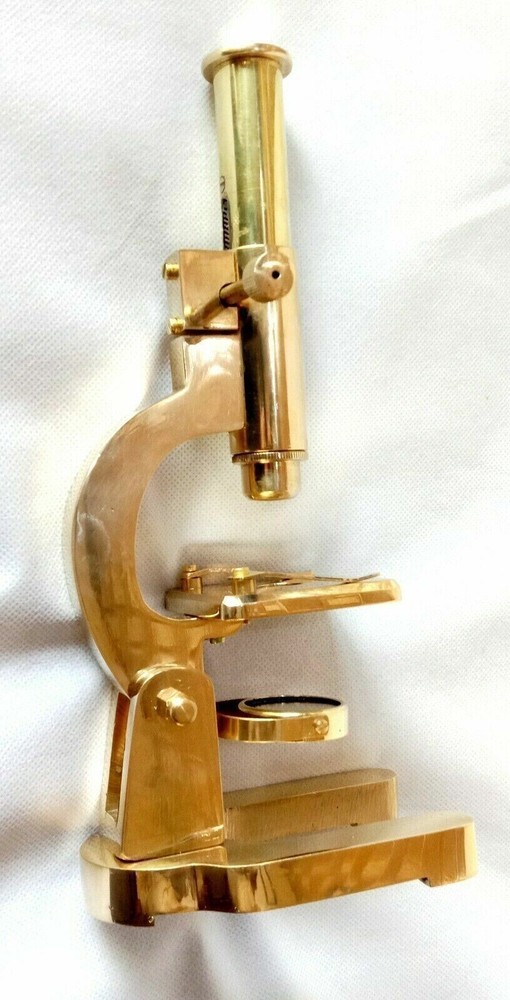 Antique Vintage Solid Brass Microscope Student Microscope 7 Inches