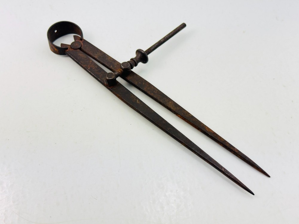 Vintage 9" Heavy Duty Fulcrum Stud Wing Bow Spring Divider Compass Caliper