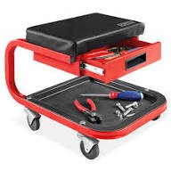 Rolling Tool Seat - Red