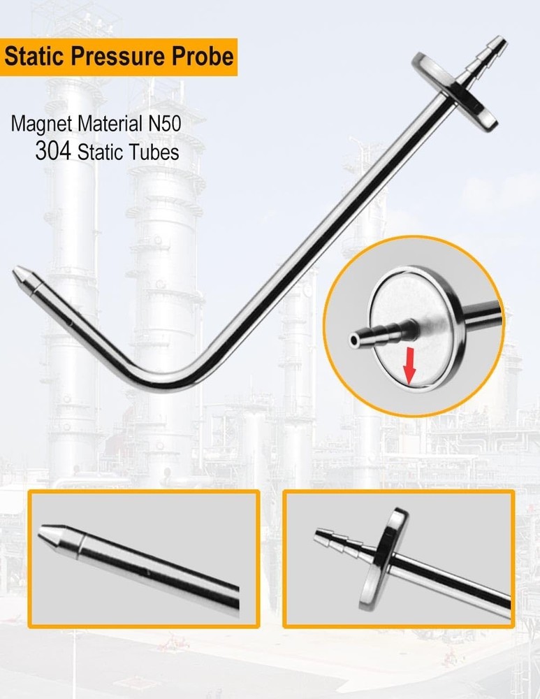 Versatile Static Pressure Probes - Two-Pack Compatible with Popular Manometers