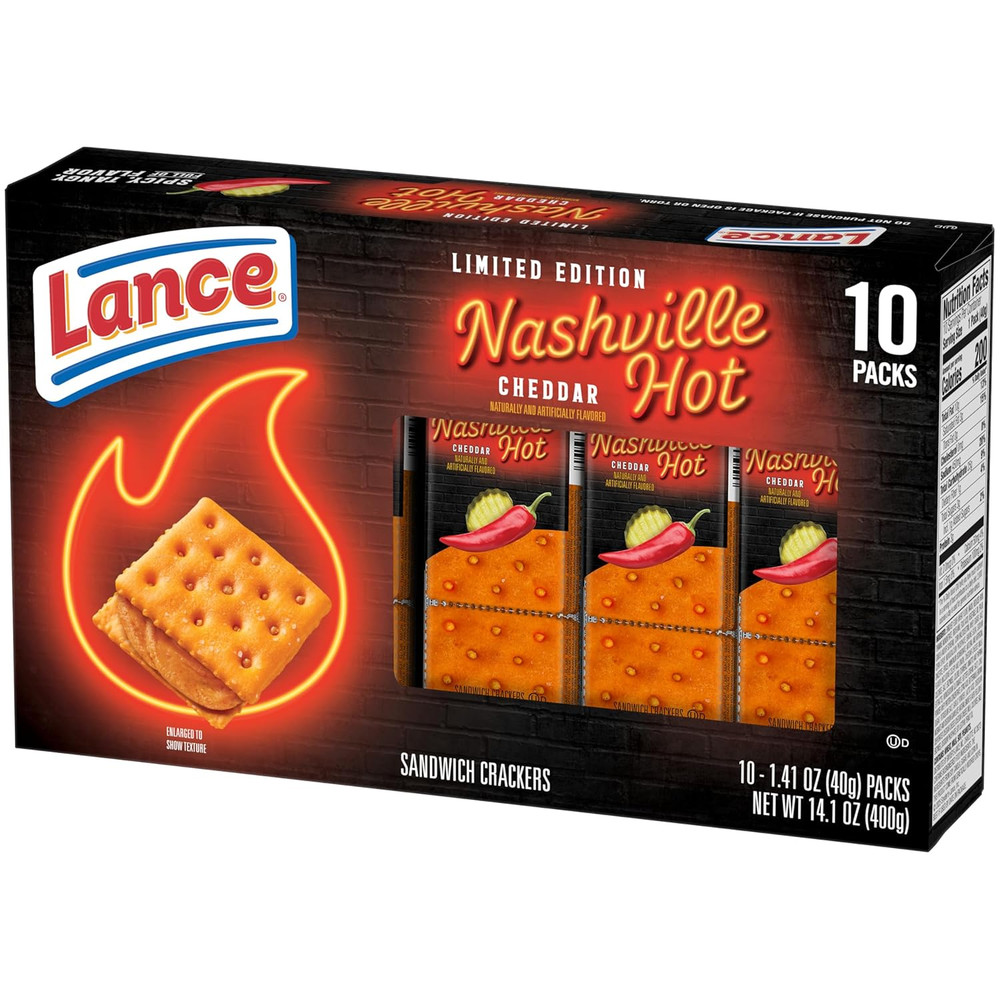 Nashville Hot Cheddar Sandwich Crackers, 10 Pack