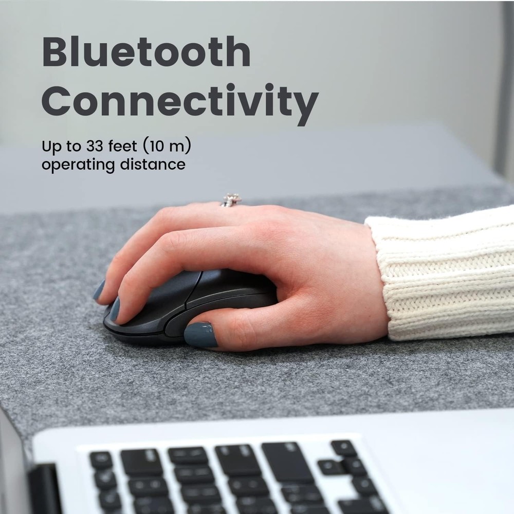 Ambidextrous Bluetooth Mouse with 1000 DPI - Portable Design for Modern Users