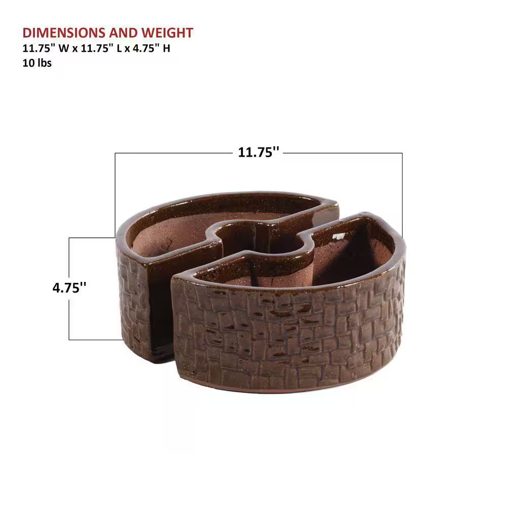 Terra Brown Cobblestone Umbrella Planter
