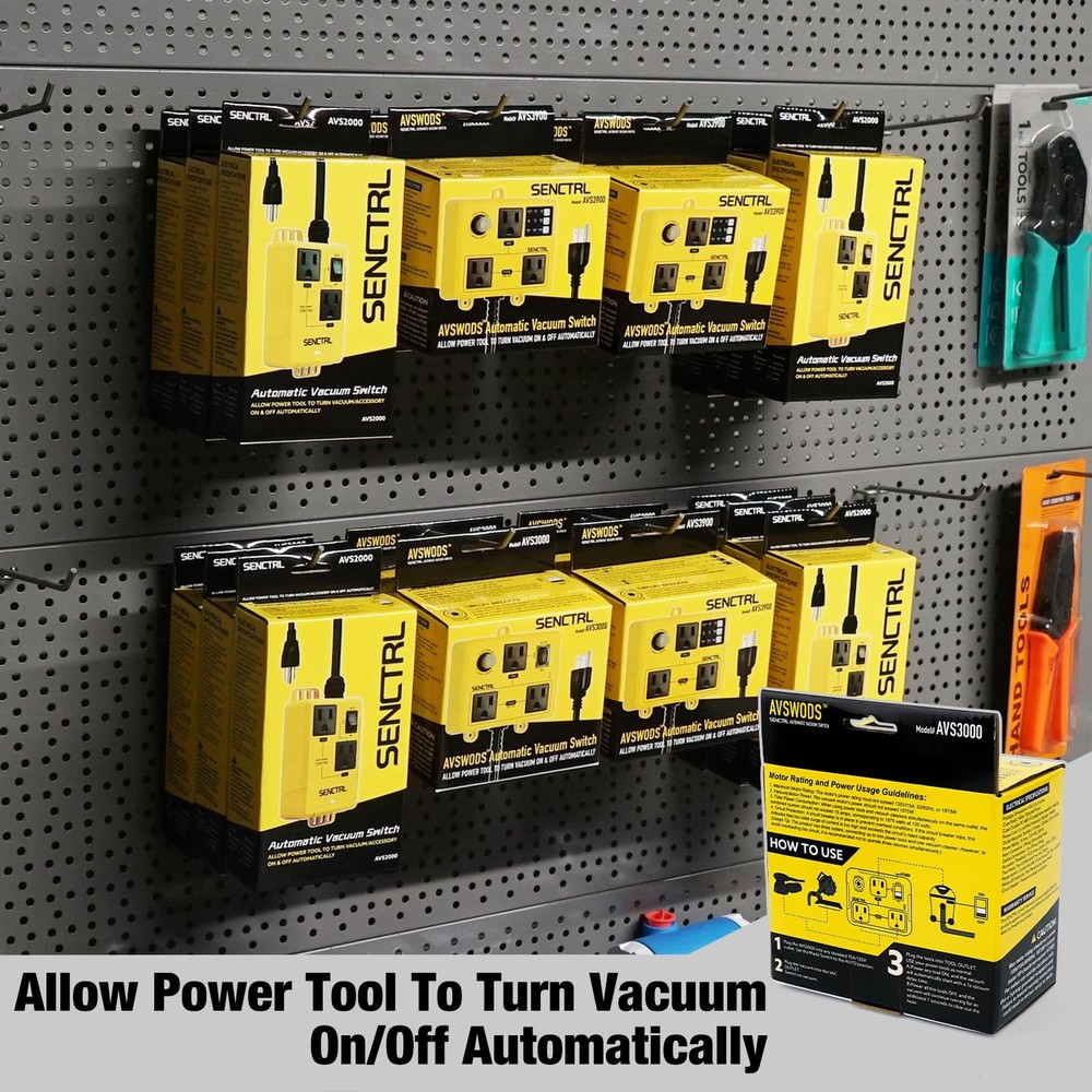 SENCTRL Automatic Vacuum Switch for Power Tools to Turn Dust Collector On...