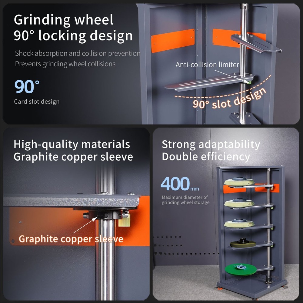 LYREIGN Grinding Wheel Rack: Adjustable, Durable – For Workshop Storage