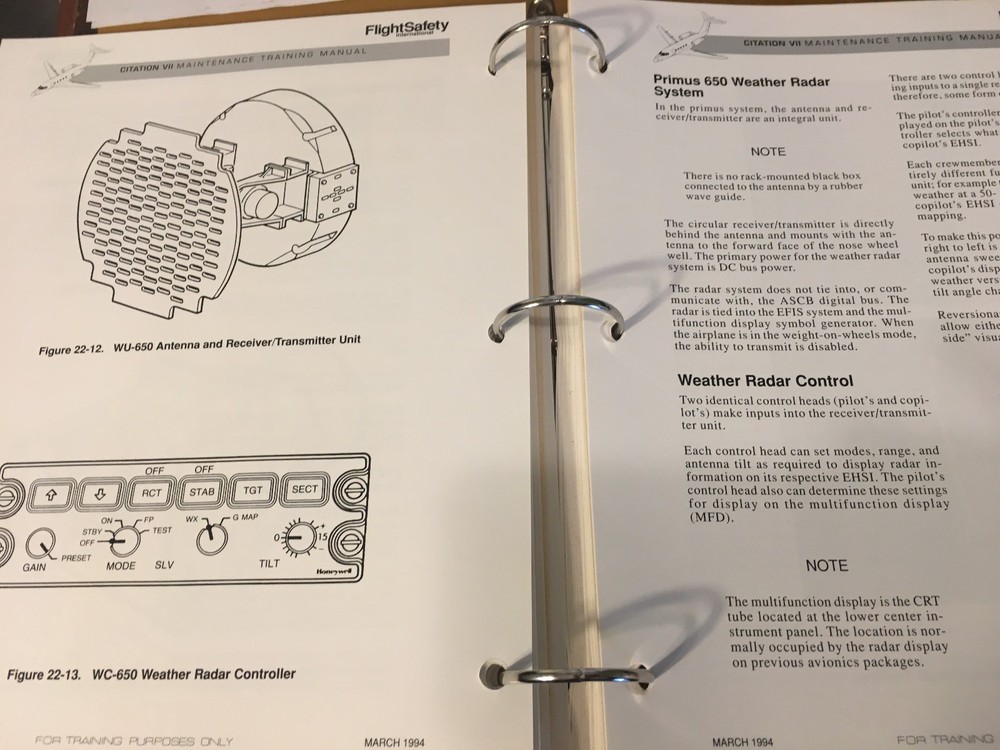 Citation VII Maintenance Training Manuals, a 2 vol. set