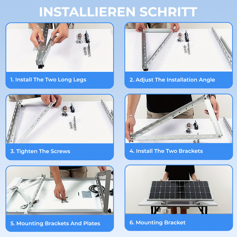 4 Sets 45in Solar Panel Brackets Tilt Mount Brackets kit Adjustable Frame
