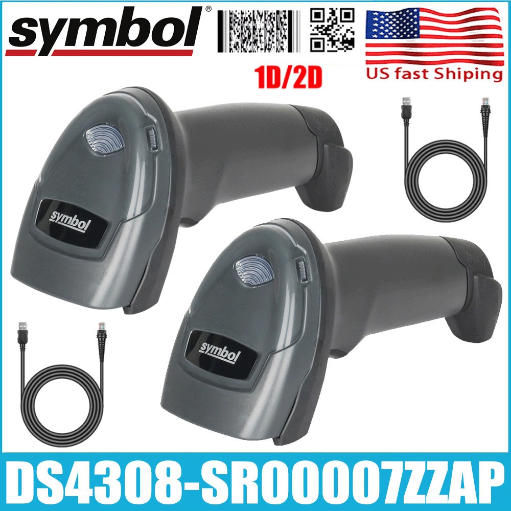 2PCS Symbol DS4308-SR00007ZZAP 2D Handheld Barcode Scanner Reader W/ USB Cable