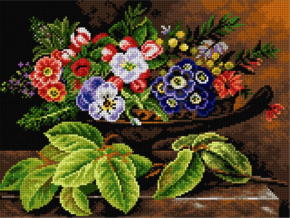 Orchidea Needlepoint canvas for halfstitch without yarn after Johan Laurentz ...