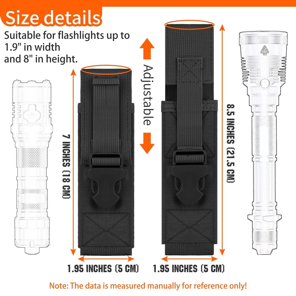 Tactical Molle Flashlight Pouch Holster Case Belt Bag Mini Tool Pouch Accessory