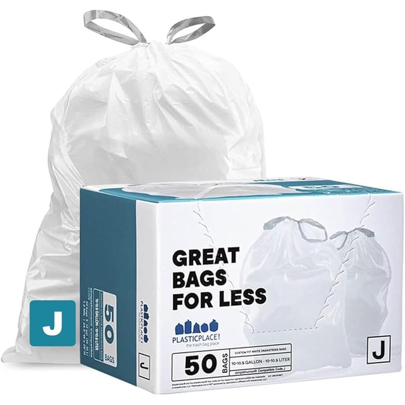 Durable Trash Bags Strong Drawstring Multi-Purpose Eco-Friendly 10-10.5 Gallon