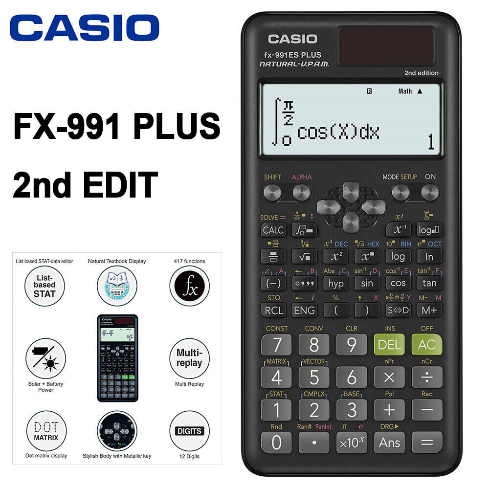 CASIO FX-991ES Plus Functional Scientific 10+2Digit Calculator Student Engineer