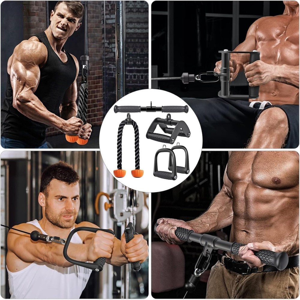 Triceps LAT Pulldown Attachments Home Gym Workout Accessories - NonSlip