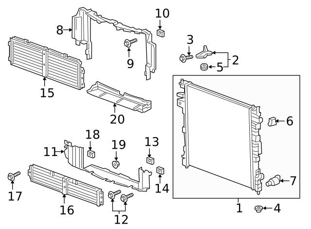 Genuine GM Driver Side Radiator Upper Bracket 84254448