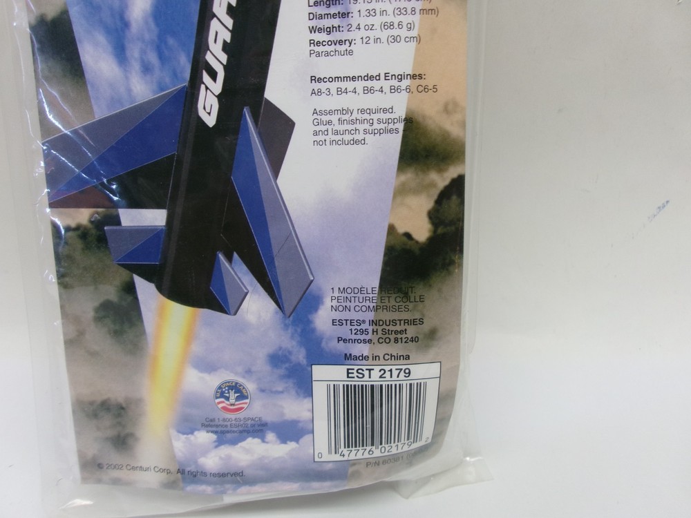 ESTES Kit #2179 GUARDIAN Flying Model Rocket Kit