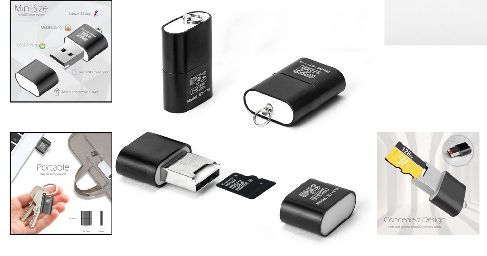 Versatile Micro SD to USB Adapter Set - Compact & Hidden Design for Convenience