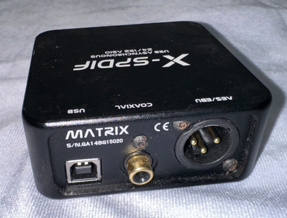 MATRIX X-SPDIF Interface USB 32bit / 192khz Coaxial AES / EBU - USED/WORKS