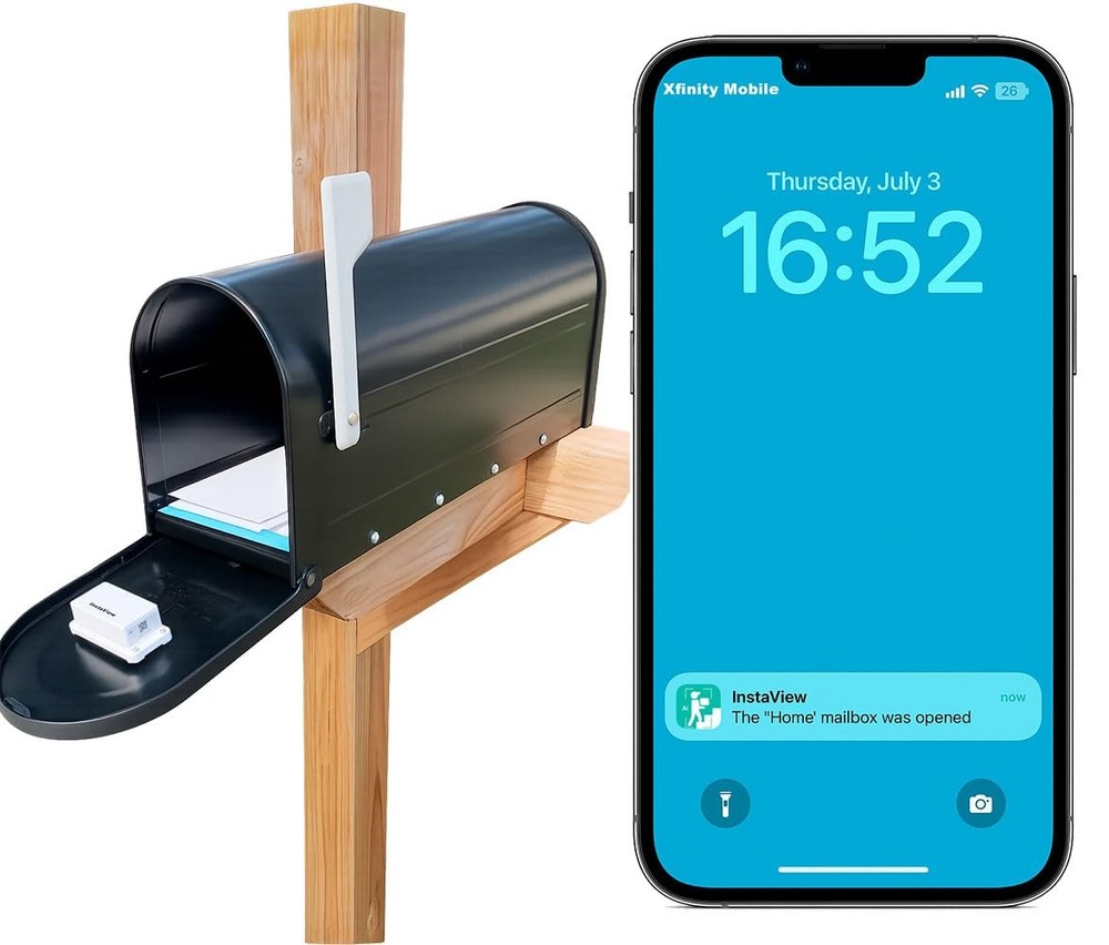 Wireless Mailbox Alert System with Sensors and Receiver, White