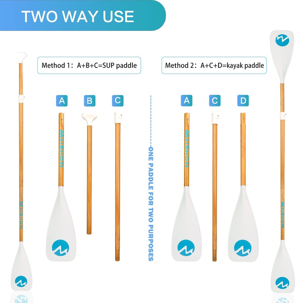 SUP Paddle Board Paddle - Adjustable Paddleboard Paddle Oar 4-Piece Floating ...
