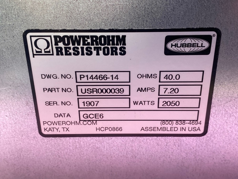 POWEROHM USR000039 RESISTOR 2050WATTS