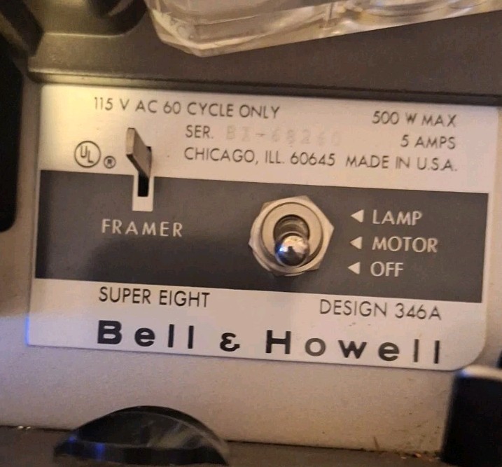 Bell & Howell 346A Super 8 AutoLoad Projector Motor Engages Needs Service