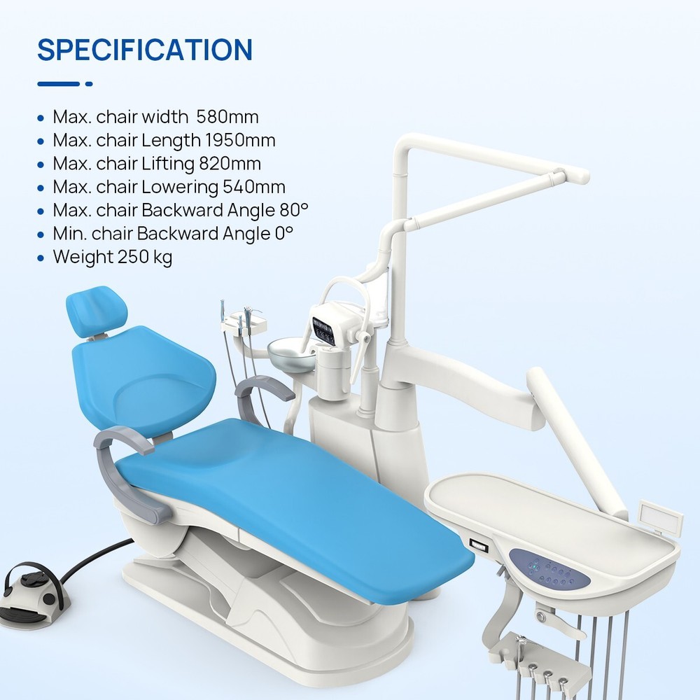 FDA Dental Chair Large Size Unit Computer Controlled DC Motor Luxury PU Leather