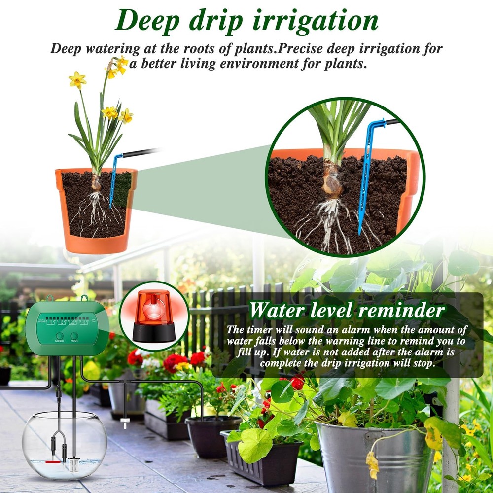 Solar Automatic Watering Kit for Garden, Automatic Drip Watering System with ...