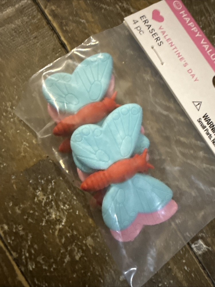 Happy Value Valentines Day Erasers 4 Count