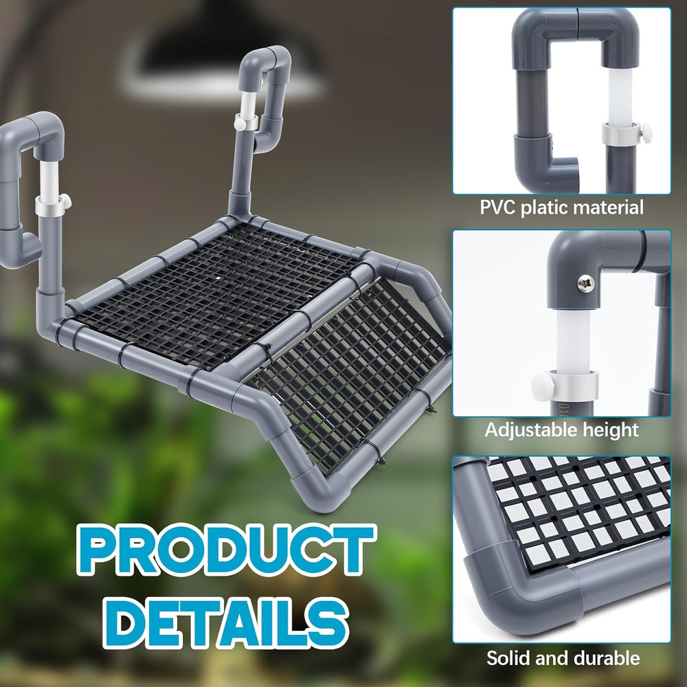Adjustable Extra Large Turtle Basking Platform, Wider Hanging Dock, Basking Area