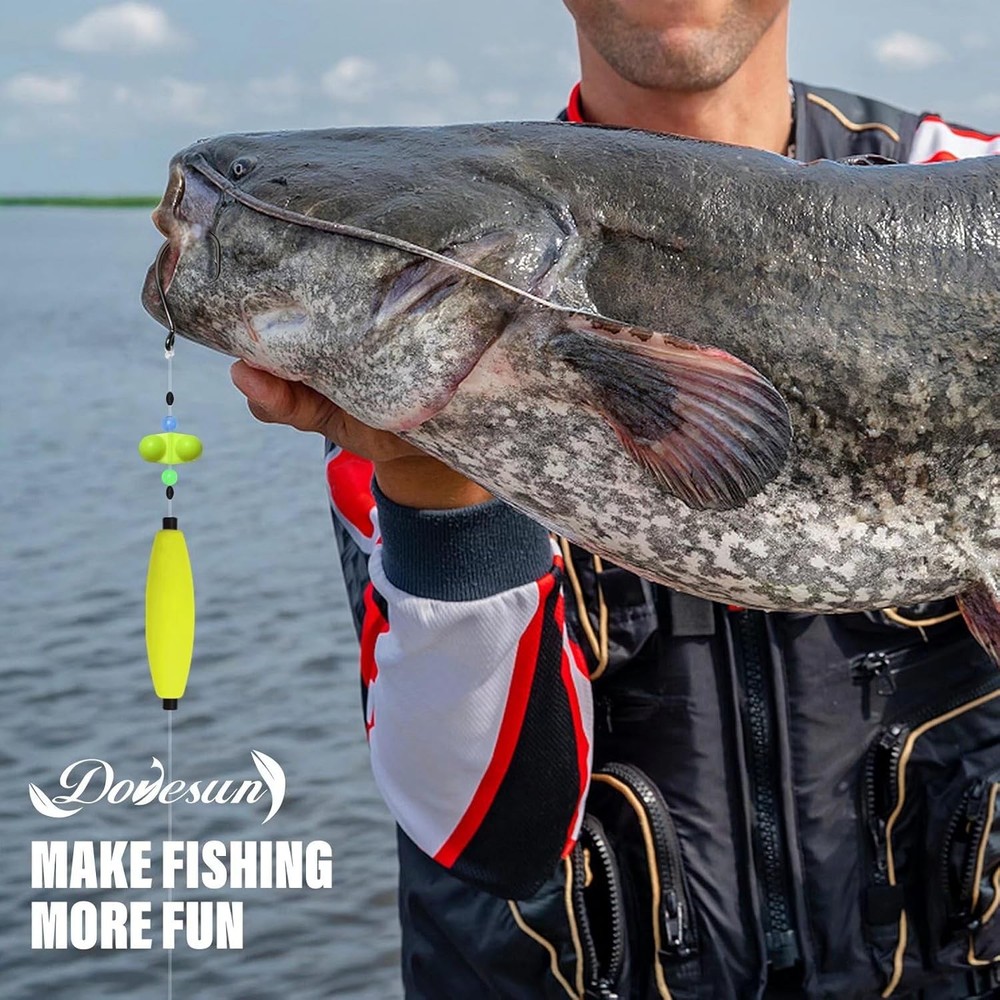 Dovesun Catfish Rigs Santee Rig Float 23", Cigar Float-6/0Hook * 6PCS