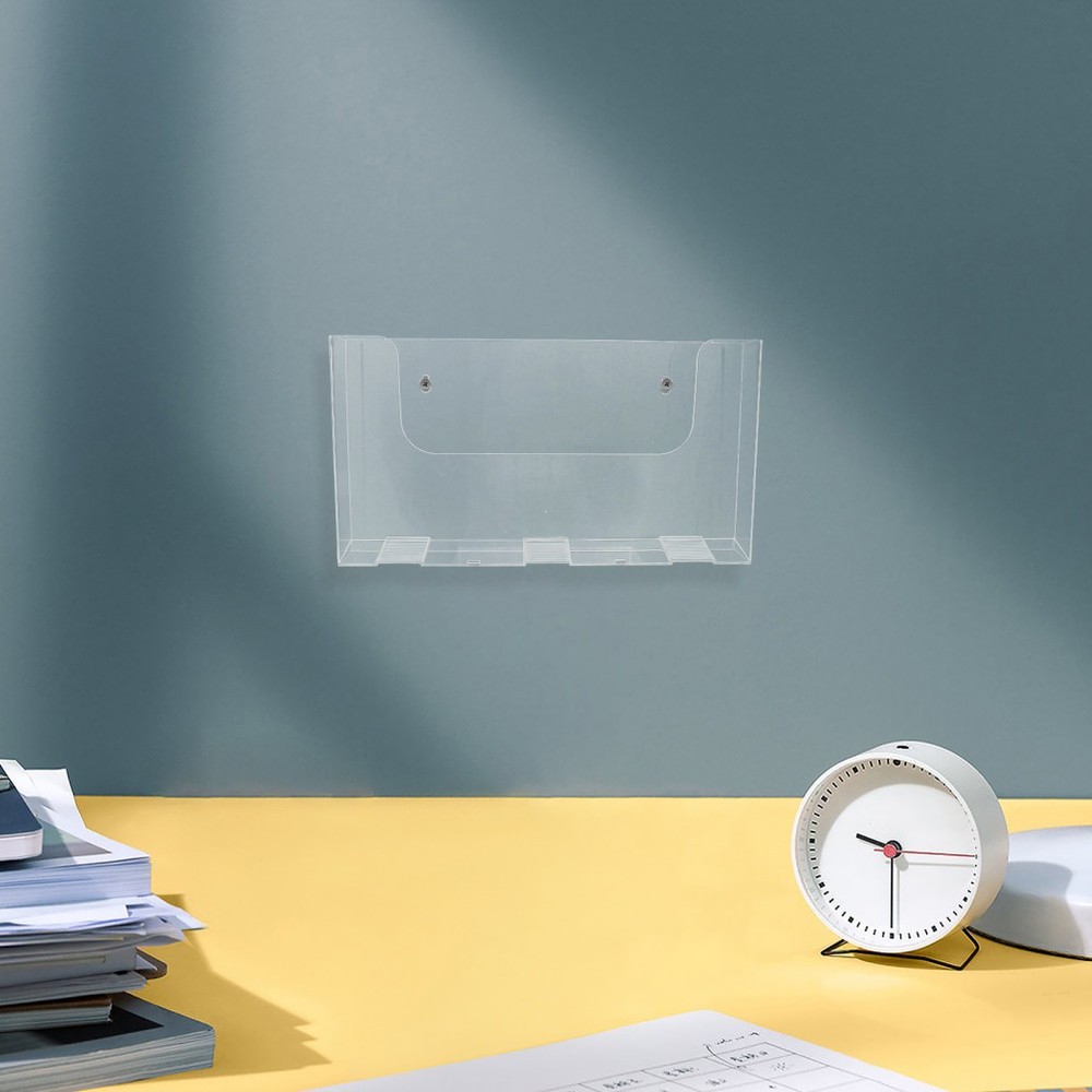 2 Pcs Acrylic Magazine Rack Wall Mounted Document Holder Display Stand
