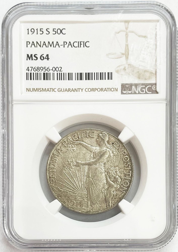 1915 S SILVER PANAMA-PACIFIC COMMEMORATIVE HALF DOLLAR NGC MINT STATE 64