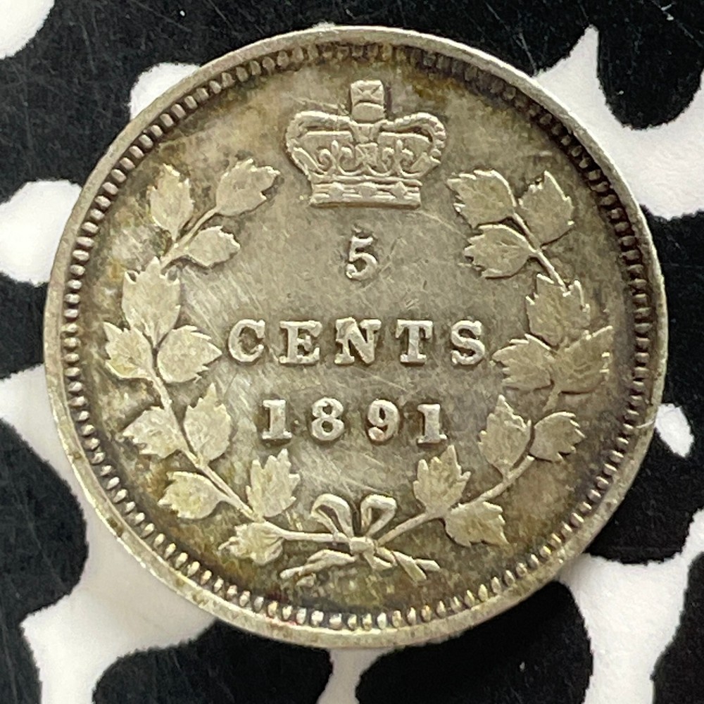 1891 Canada 5 Cents Lot#T4849 Silver! Nice!