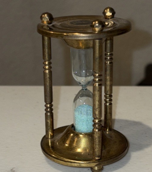 Vintage Solid Brass 3 inch Hourglass Neiman Marcus England