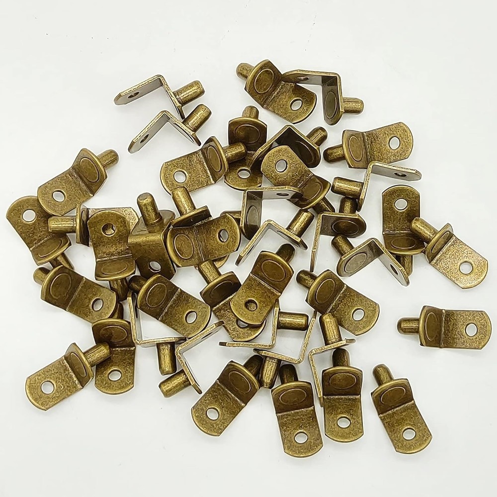 Quality 40 Pcs L-Shaped Bronze Shelf Pins - Secure and Reliable Support