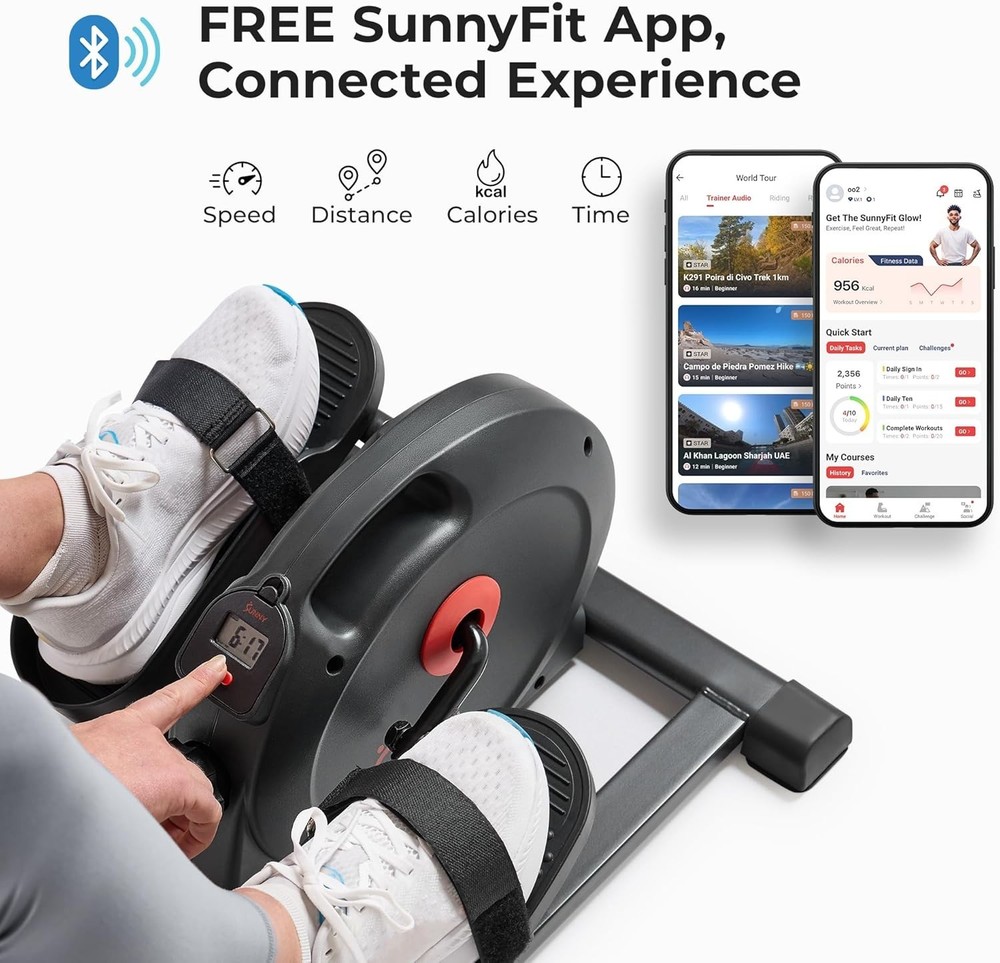 Elliptical Leg Exerciser Under Desk Machine Adjustable Resistance Home Use