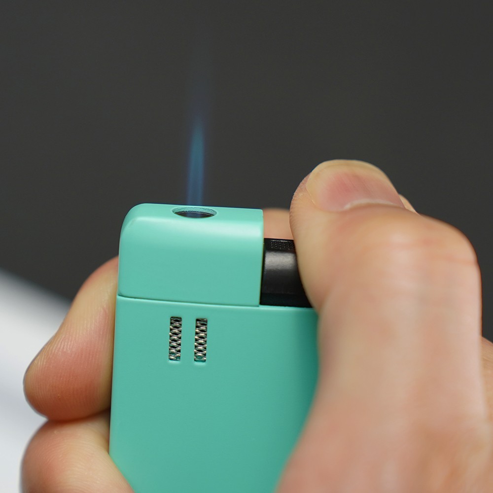 CIGARISM Cigar Lighter, Single Torch Jet Flame Windproof Refillable Green