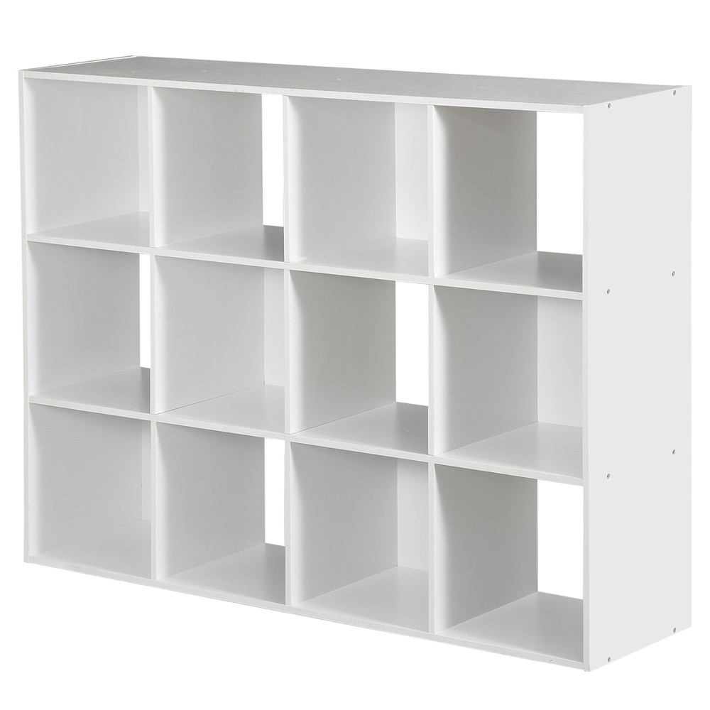 12-Cube Stackable Storage Organizer Display Bookcase for Home Office Decor