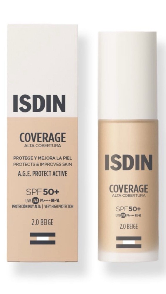ISDIN Coverage SPF50+ Foundation 2.0 Beige – High Coverage, Matte Finish, 30ml