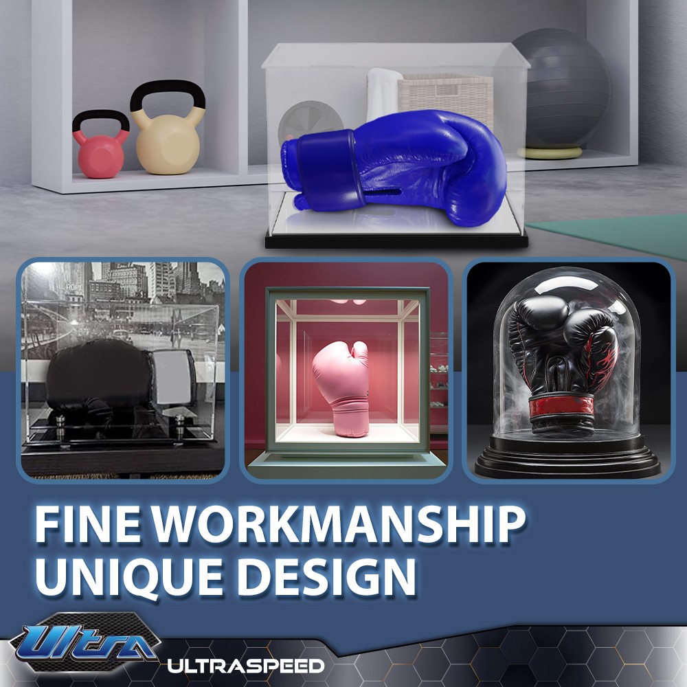 Clear Single Boxing Glove Horizontal Display Case