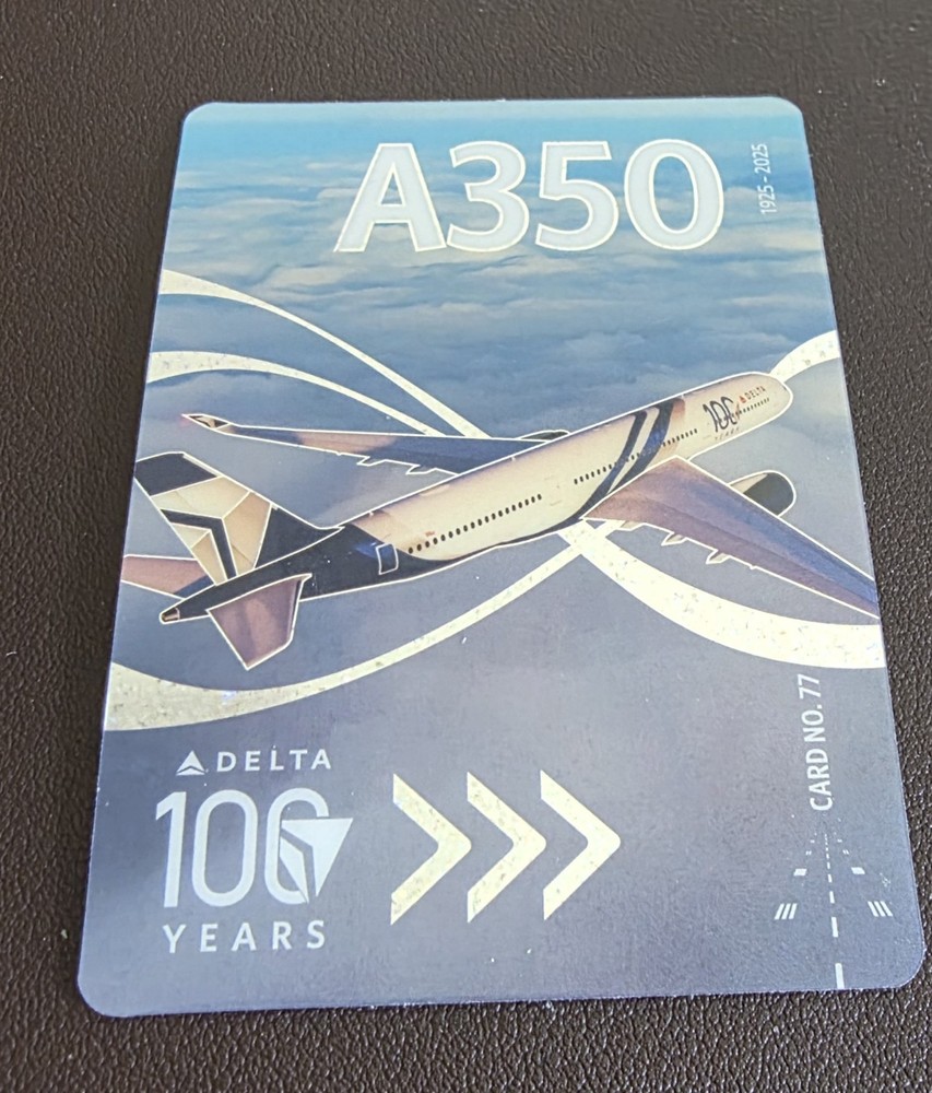 Delta Trading Card Limited Edition Centennial Anniversary A350 #77