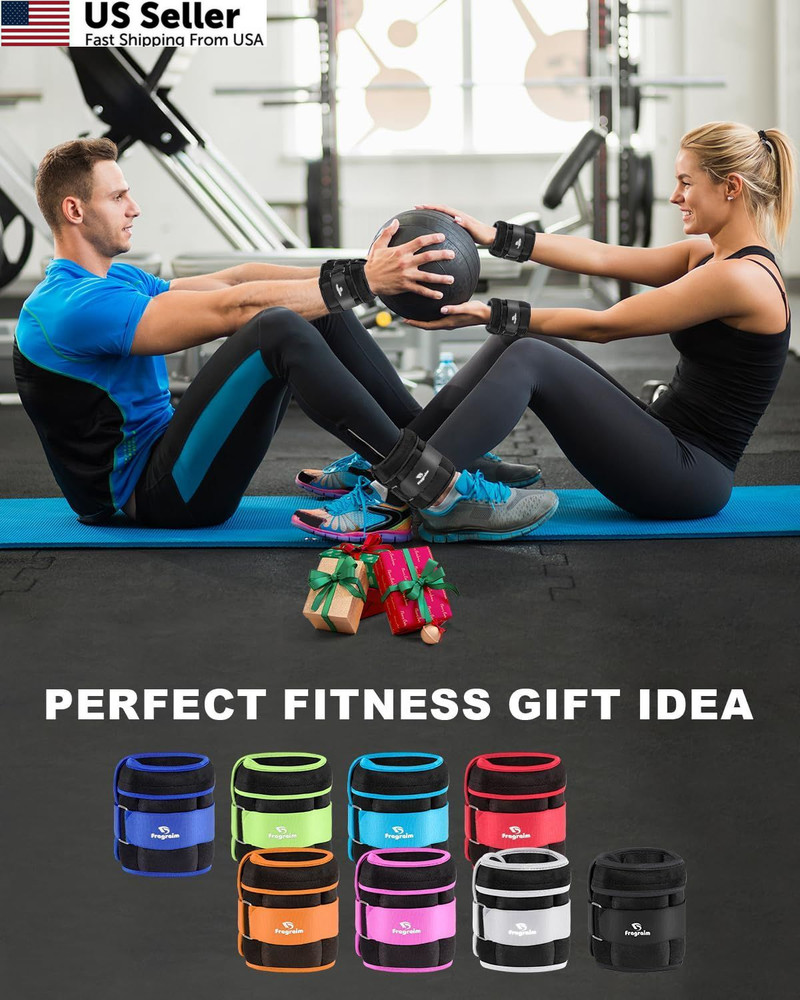 Fragraim Adjustable Ankle Weights 1-3 3 lbs pair - 1.5 per side, Black