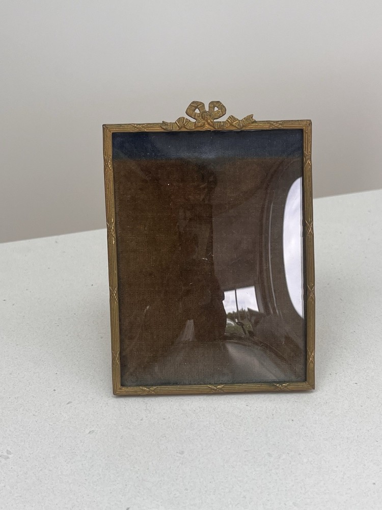 Antique Ormolu Convex Glass Photo Frame