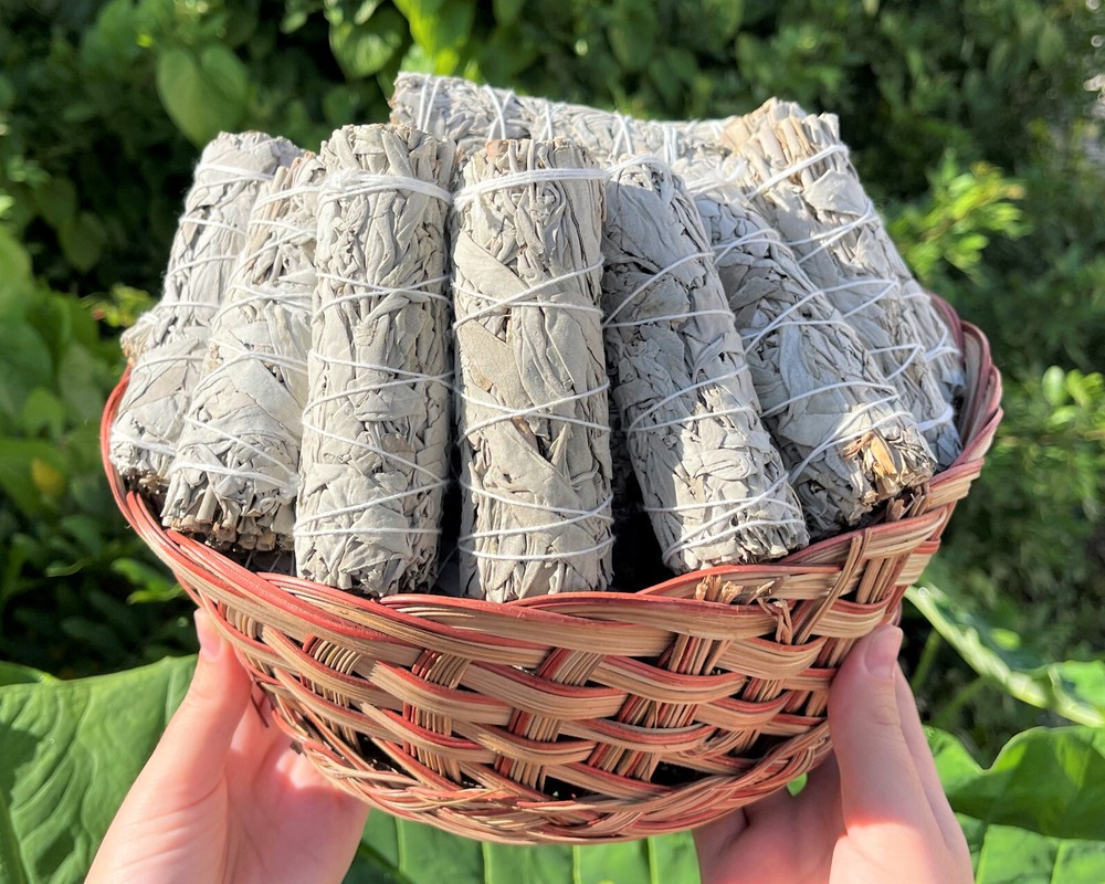 LARGE Abalone Smudge Kit: White Sage, Abalone Shell, Black Salt & Directions