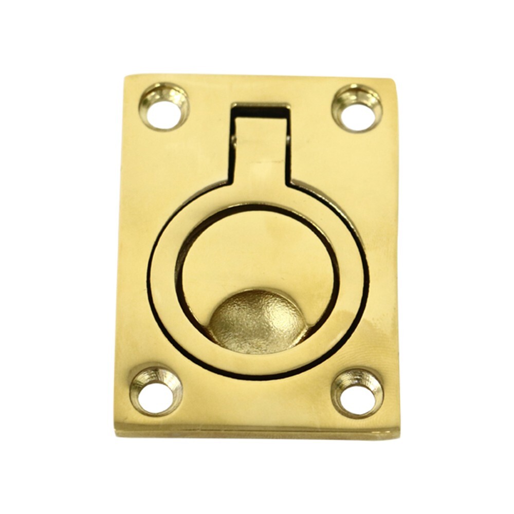 Alastin Brass Plating Boat Hatch Pull Handle 62mm*45mm Flush Ring Lift Handle